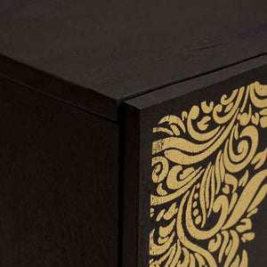 Armadietto a muro Nero 38 x 33 x 48 cm Legno di mango massello 4018828