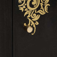 Armadietto a muro Nero 38 x 33 x 48 cm Legno di mango massello 4018828