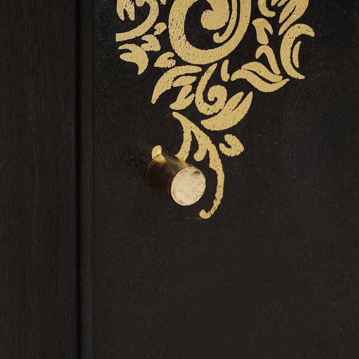 Armadietto a muro Nero 38 x 33 x 48 cm Legno di mango massello 4018828