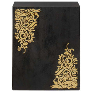 Armadietto a muro Nero 38 x 33 x 48 cm Legno di mango massello 4018828