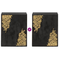 Armadietto a muro Nero 38 x 33 x 48 cm Legno di mango massello 4018828