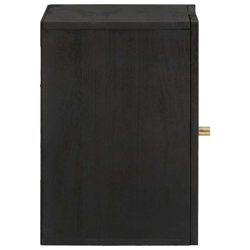 Armadietto a muro Nero 38 x 33 x 48 cm Legno di mango massello 4018828