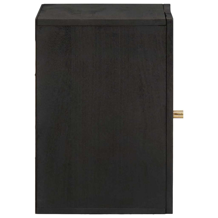 Armadietto a muro Nero 38 x 33 x 48 cm Legno di mango massello 4018828
