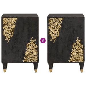 Mobile da Bagno Nero 38 x 33 x 58 cm Legno di mango massello 4018829