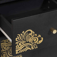 Credenza Nero 38 x 33 x 160 cm Legno di mango massello 4018830