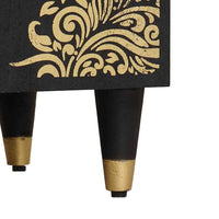 Credenza Nero 38 x 33 x 160 cm Legno di mango massello 4018830