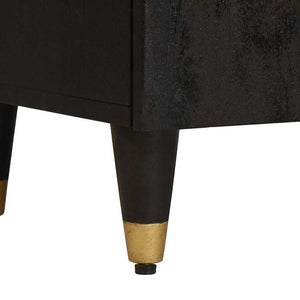 Credenza con porta Nero 40 x 33 x 75 cm Legno di mango massello 4018832