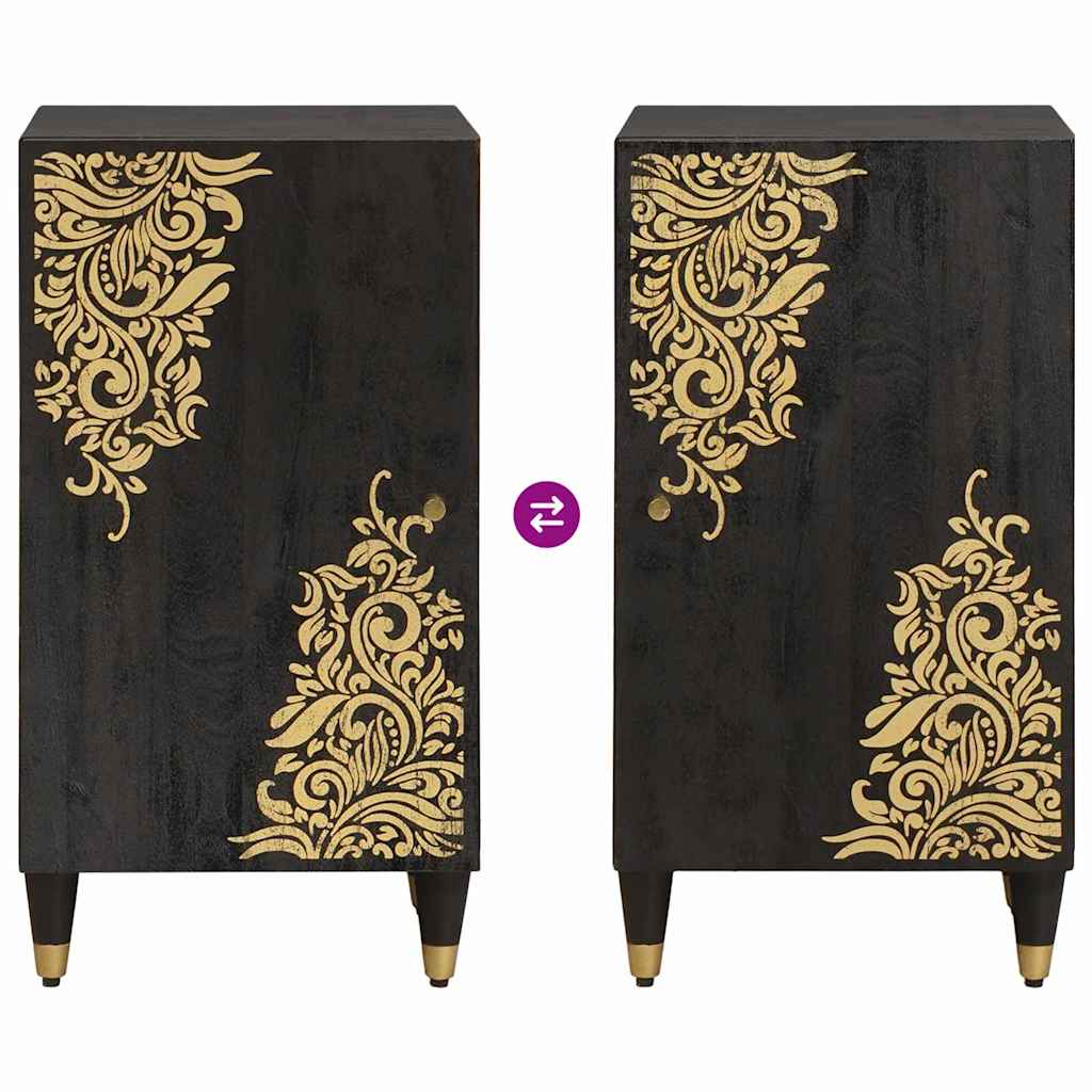 Credenza con porta Nero 40 x 33 x 75 cm Legno di mango massello 4018832