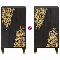 Credenza con porta Nero 40 x 33 x 75 cm Legno di mango massello 4018832