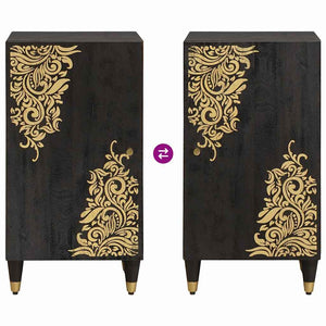 Credenza con porta Nero 40 x 33 x 75 cm Legno di mango massello 4018832