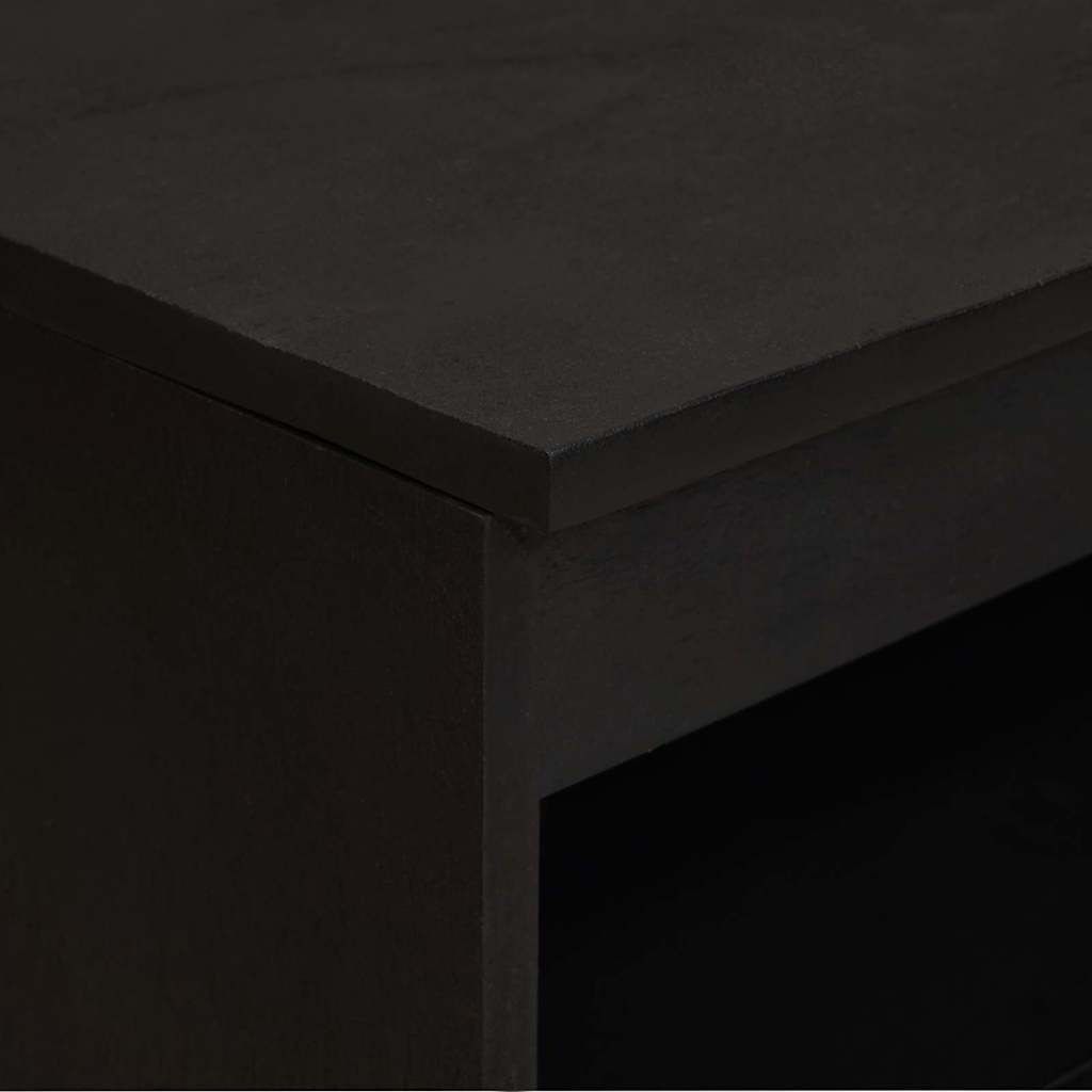 Credenza con porta Nero 60 x 33 x 75 cm Legno di mango massello 4018833