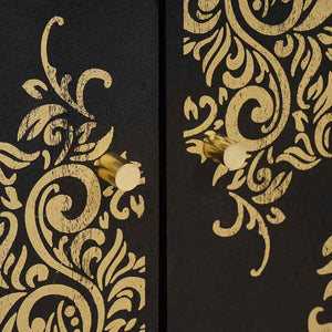 Credenza con porta Nero 60 x 33 x 75 cm Legno di mango massello 4018833