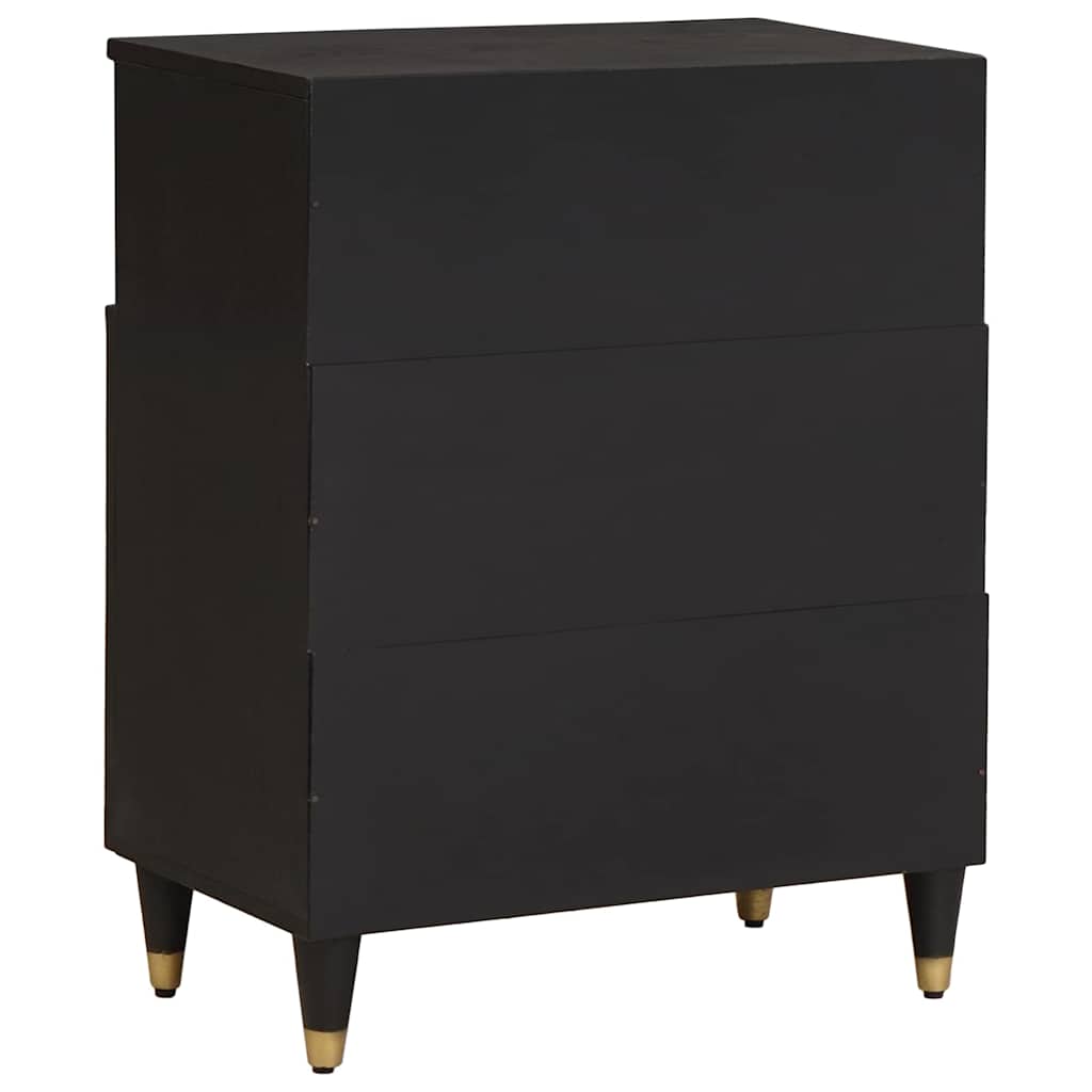 Credenza con porta Nero 60 x 33 x 75 cm Legno di mango massello 4018833