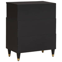 Credenza con porta Nero 60 x 33 x 75 cm Legno di mango massello 4018833