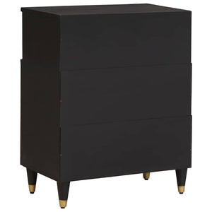 Credenza con porta Nero 60 x 33 x 75 cm Legno di mango massello 4018833