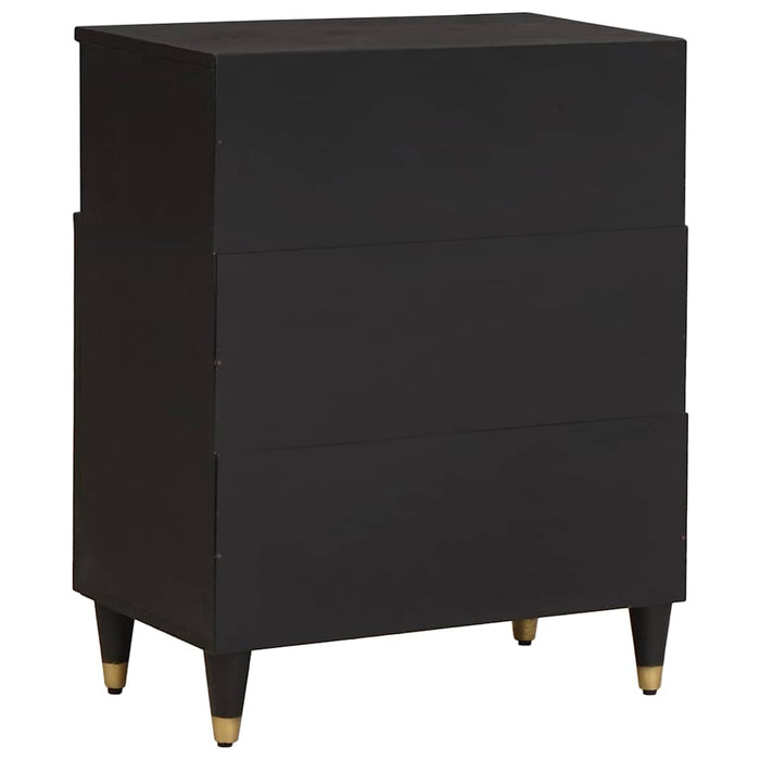 Credenza con porta Nero 60 x 33 x 75 cm Legno di mango massello 4018833