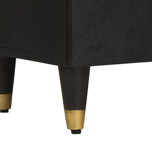 Credenza con porta Nero 60 x 33 x 75 cm Legno di mango massello 4018834