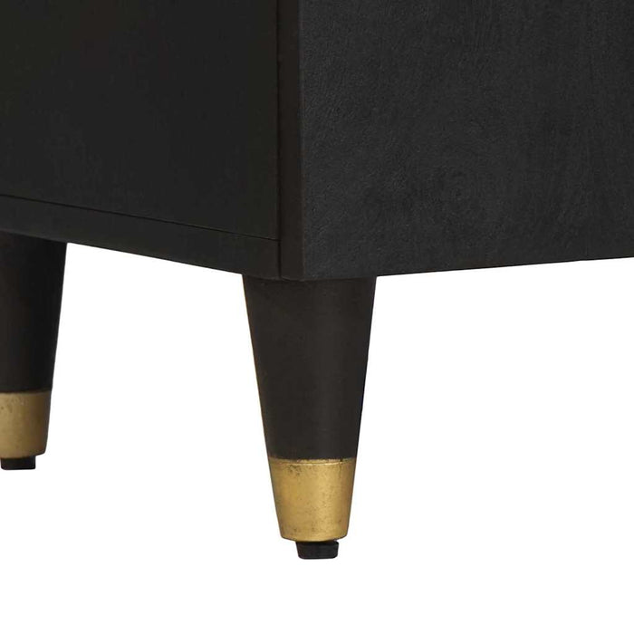 Credenza con porta Nero 60 x 33 x 75 cm Legno di mango massello 4018834