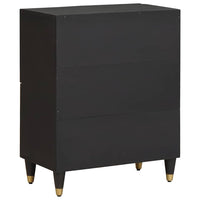 Credenza con porta Nero 60 x 33 x 75 cm Legno di mango massello 4018834