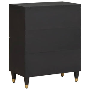 Credenza con porta Nero 60 x 33 x 75 cm Legno di mango massello 4018834