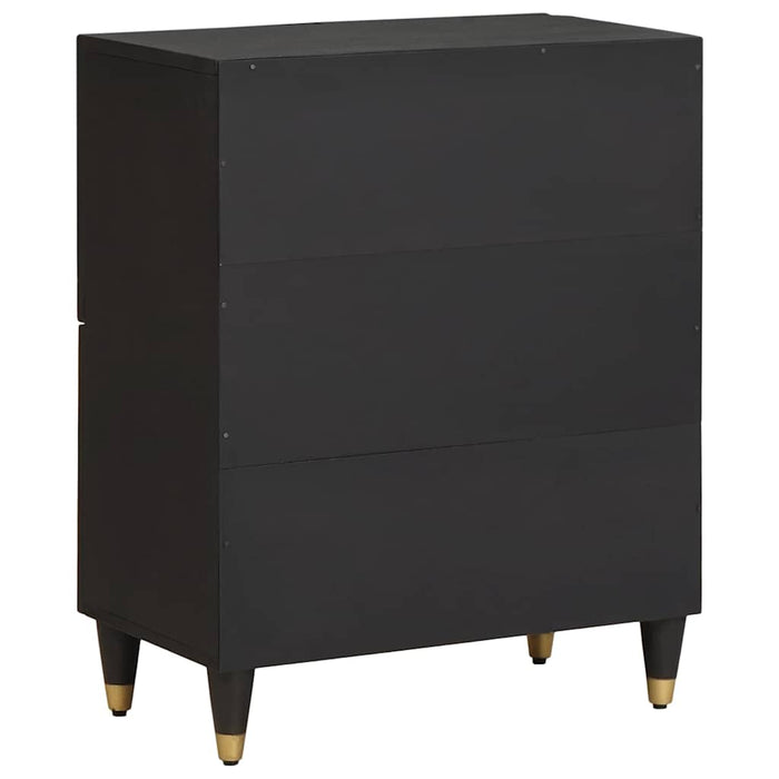 Credenza con porta Nero 60 x 33 x 75 cm Legno di mango massello 4018834