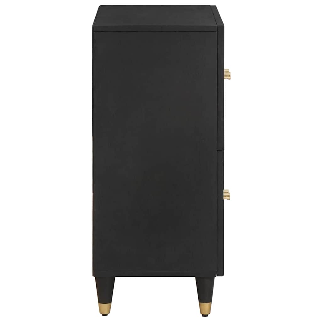 Credenza con porta Nero 60 x 33 x 75 cm Legno di mango massello 4018834