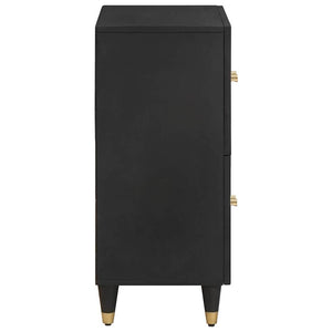 Credenza con porta Nero 60 x 33 x 75 cm Legno di mango massello 4018834