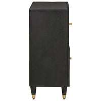 Credenza con porta Nero 80 x 33 x 75 cm Legno di mango massello 4018835