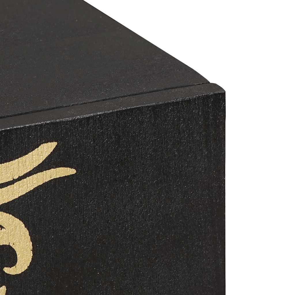 Credenza con porta Nero 90 x 33 x 75 cm Legno di mango massello 4018836