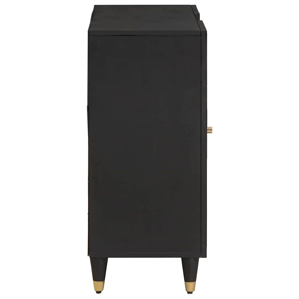 Credenza con porta Nero 90 x 33 x 75 cm Legno di mango massello 4018836