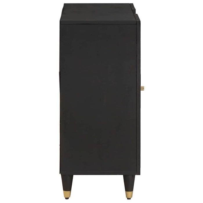 Credenza con porta Nero 90 x 33 x 75 cm Legno di mango massello 4018836