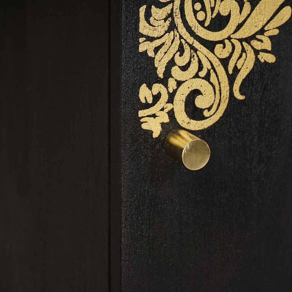 Credenza-Buffet-Armadio da cucina Nero 40 x 33 x 110 cm Legno di mango massello