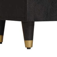 Credenza-Buffet-Armadio da cucina Nero 40 x 33 x 110 cm Legno di mango massello