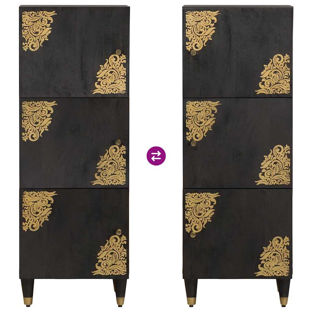 Credenza Nero 40 x 33 x 110 cm Legno di mango massello 4018837