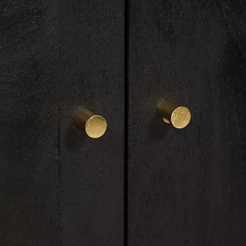 Credenza-Buffet-Armadio da cucina Nero 60 x 33 x 100 cm Legno di mango massello