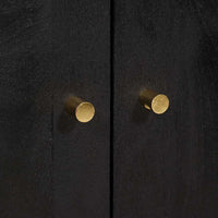 Credenza-Buffet-Armadio da cucina Nero 60 x 33 x 100 cm Legno di mango massello