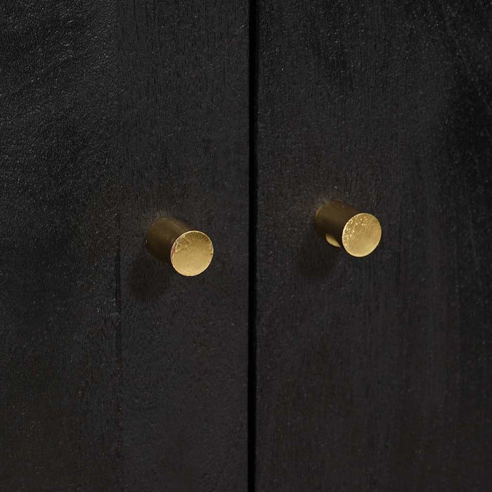 Credenza-Buffet-Armadio da cucina Nero 60 x 33 x 100 cm Legno di mango massello