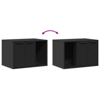 Recinto per Lettiera per Gatti Nero 60x40x40 cm in Truciolato