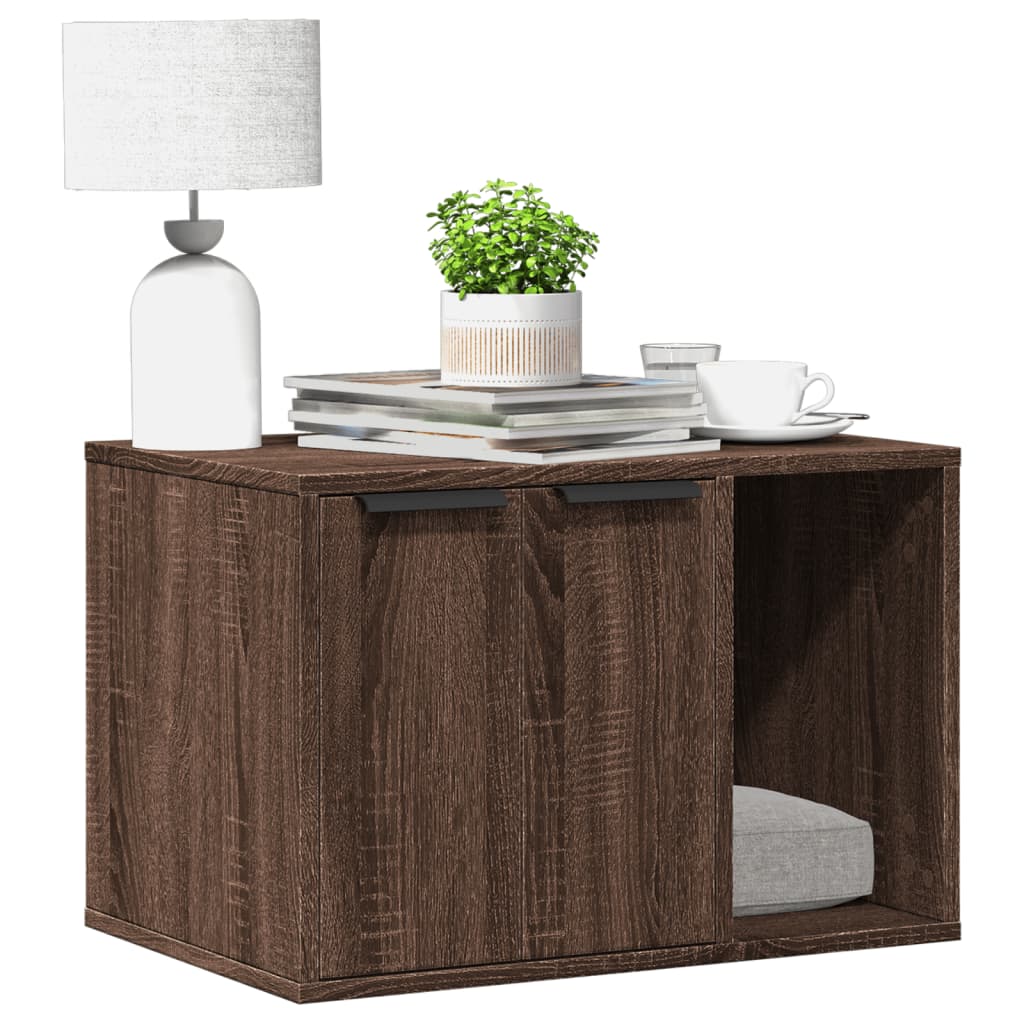 Recinto Lettiera Gatti Rovere Marrone 60x40x40 cm in Truciolato