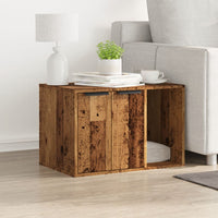 Recinto Lettiera Gatti Legno Vecchio 60x40x40 cm in Truciolato