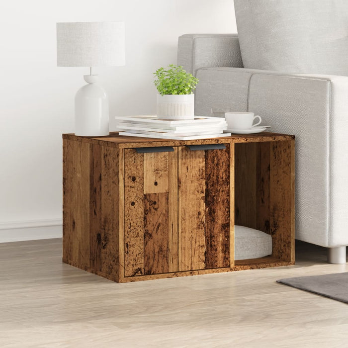 Recinto Lettiera Gatti Legno Vecchio 60x40x40 cm in Truciolato