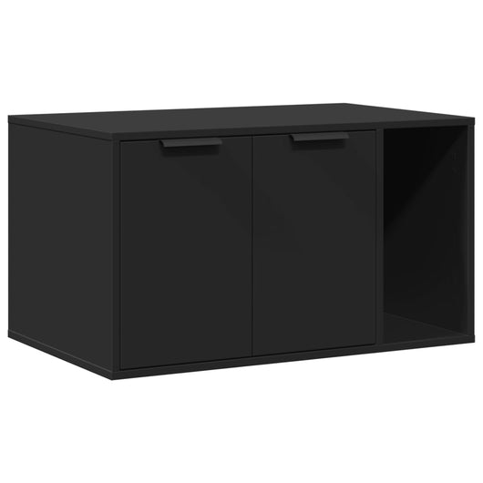 vidaXL Recinto per Lettiera per Gatti Nero 80x50x45 cm in Truciolato