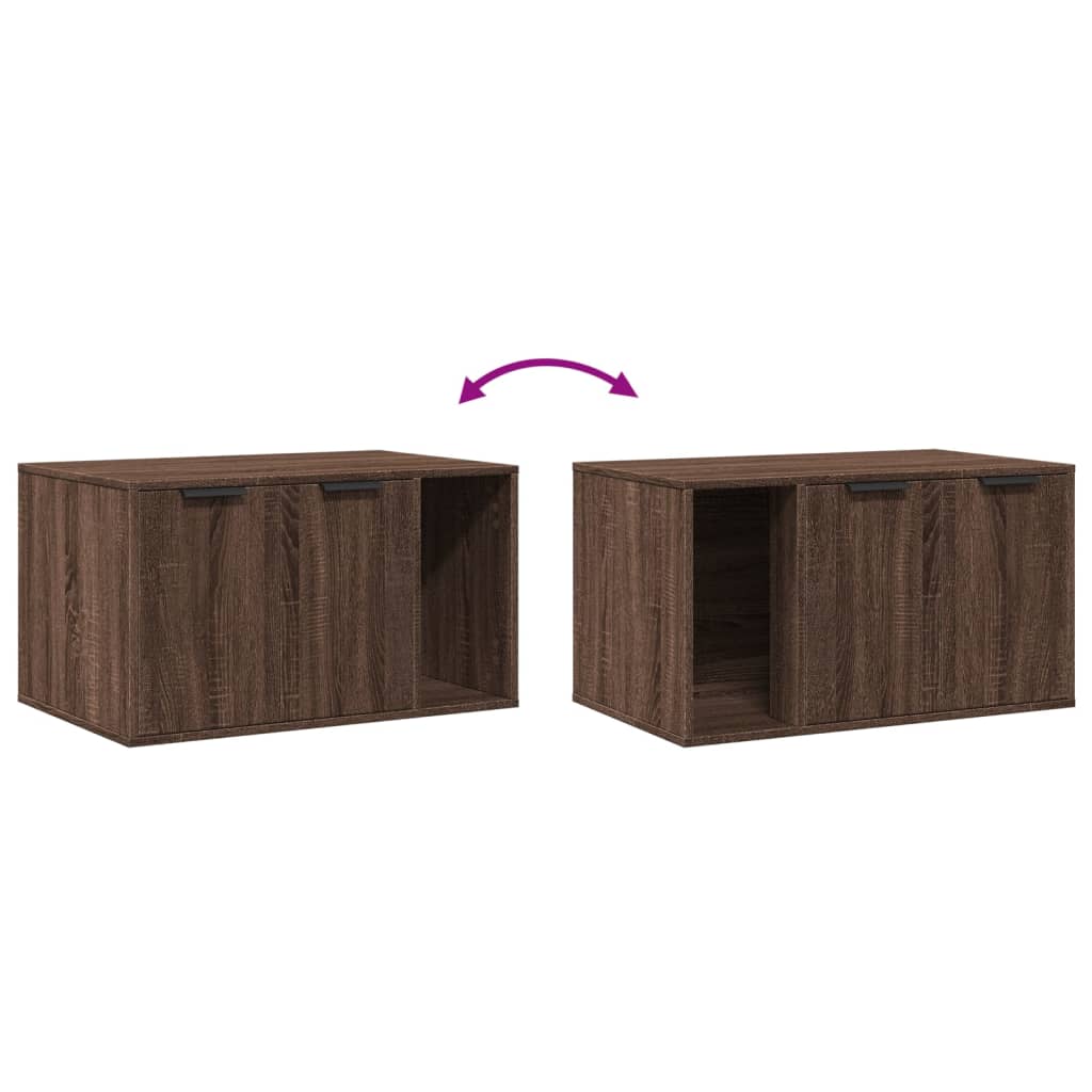 Recinto Lettiera Gatti Rovere Marrone 80x50x45 cm in Truciolato 857739