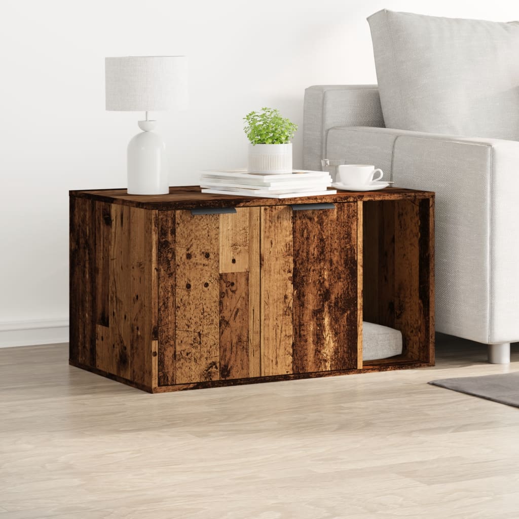 vidaXL Recinto Lettiera Gatti Legno Vecchio 80x50x45 cm in Truciolato