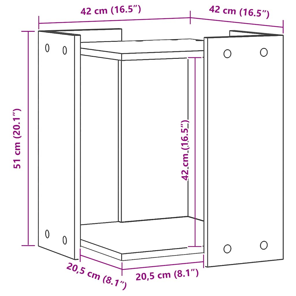 Recinto Lettiera Rovere Artigianale 42x42x51 cm in Truciolato 857750