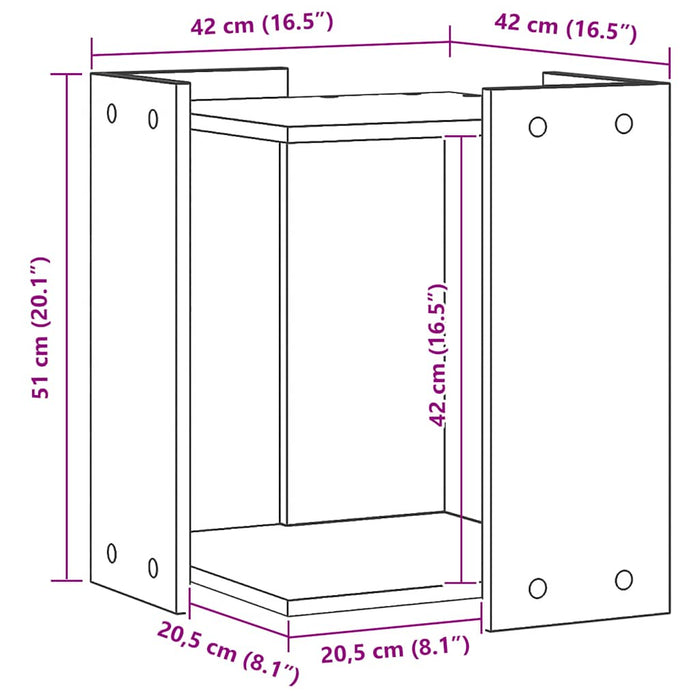 Recinto Lettiera Rovere Artigianale 42x42x51 cm in Truciolato 857750