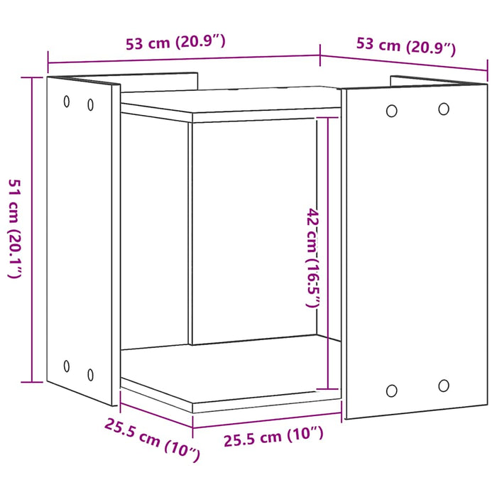 vidaXL Recinto Lettiera Rovere Artigianale 53x53x51 cm in Truciolato