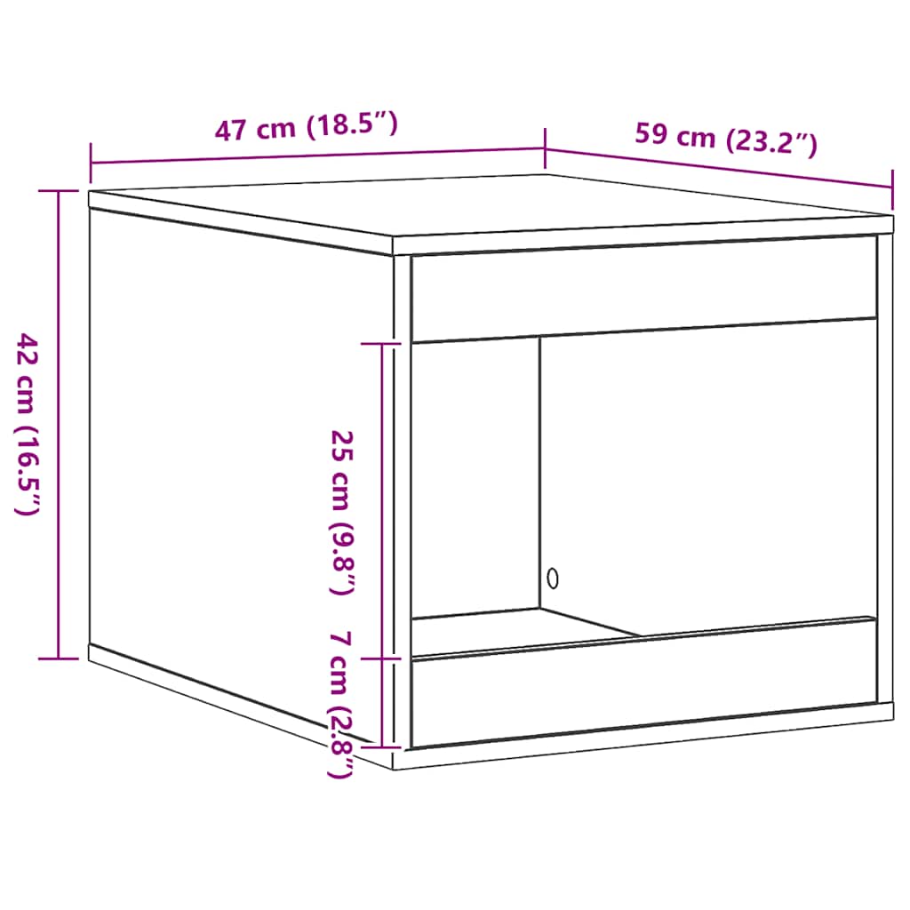 vidaXL Recinto Lettiera Rovere Artigianale 47x59x42 cm in Truciolato