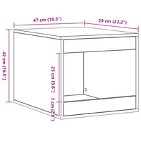 Recinto Lettiera Rovere Artigianale 47x59x42 cm in Truciolato 857768