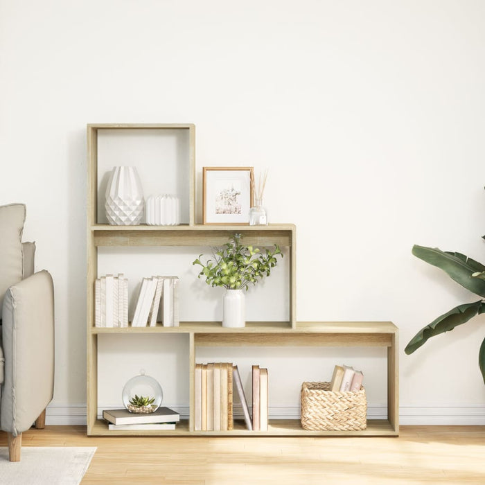 Libreria Divisorio 3 Ripiani Sonoma 123x29x123 cm in Truciolato